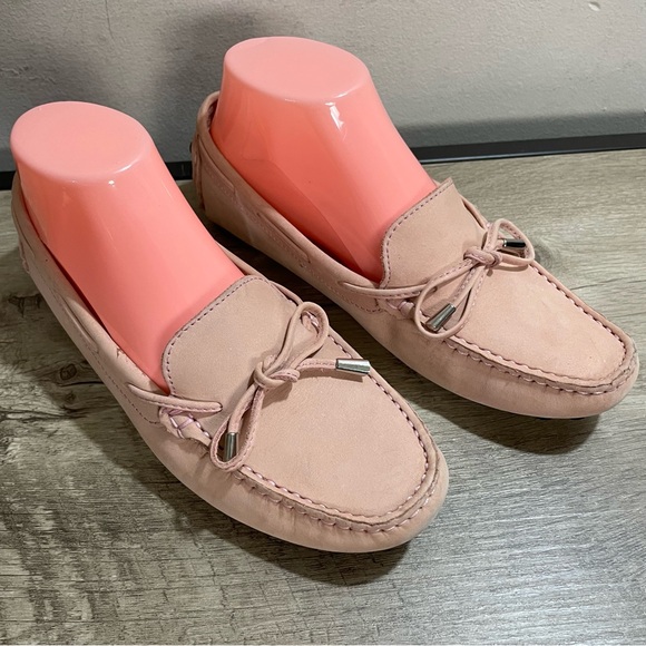 Women's MERCANTI FIORENTINI Peach Suede DRIVING Moccasins LOAFERS Italy  8 B - Picture 1 of 6